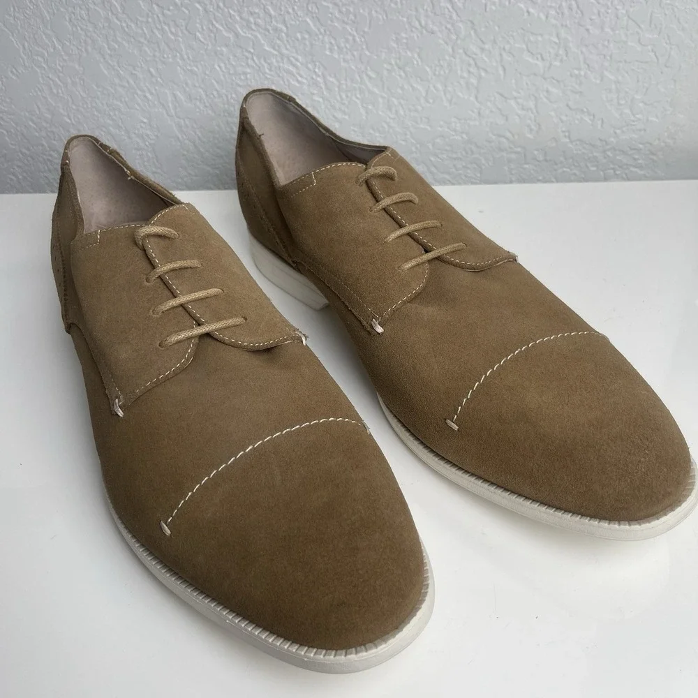 Stacey Adam's Sandstone Suede Leather Oxfords Men's 12M New W/O Tags